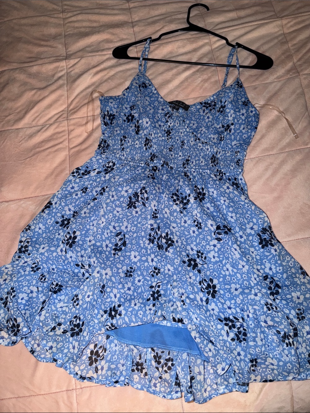 Blue Floral Spaghetti Strap Sundress